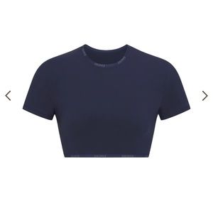 SKIMS Cotton Logo Cropped T-Shirt